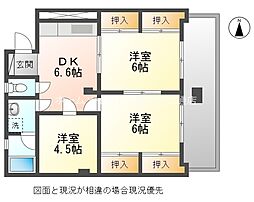 諏訪駅前ビル 3DKの間取図画像