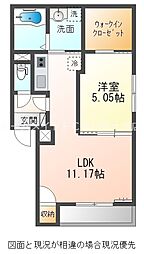 アヴェニュー新道 1LDKの間取図画像