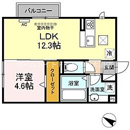 カーサ・ソラーレ 1LDKの間取図画像