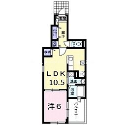 サジタリア 1LDKの間取図画像
