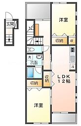 ハイステージFour 2LDKの間取図画像