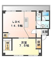 アルフィーネ東曙 1LDKの間取図画像