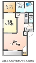 アヴェニュー新道 1LDKの間取図画像