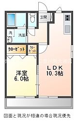 リバーシティA 1LDKの間取図画像