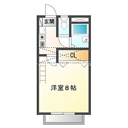 ウイングコートステラA 1Kの間取図画像