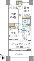 ブリリアときわ台ソライエレジデンス 3LDKの間取図画像