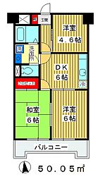 リベール氷川台 3DKの間取図画像