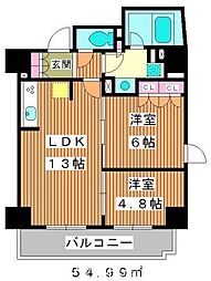 パークアクシス新板橋イースト 2LDKの間取図画像