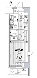 MAKESDESIGN新宿落合 1Kの間取図画像