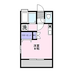 クレアール・リズム ワンルームの間取図画像