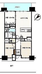 エクセレントシティ相模原ステーションアリーナ 3LDKの間取図画像