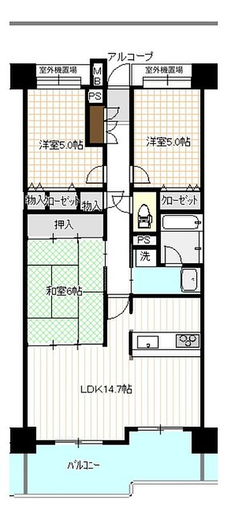 和と洋の調和がとれた間取りです。