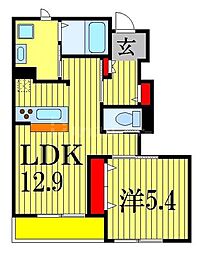 東武野田線 塚田駅 徒歩9分の賃貸アパート 1階1LDKの間取り