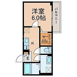 京成松戸線 京成津田沼駅 徒歩13分の賃貸アパート 3階1Kの間取り