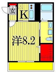 オリゾン 1Kの間取図画像