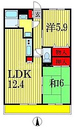 アニスティハイツ 2LDKの間取図画像