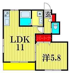 グランベールS6 1LDKの間取図画像