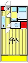 プリズム8番館 1Kの間取図画像