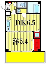 プレジール 1DKの間取図画像