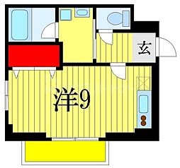 サムティレジデンス船橋海神 ワンルームの間取図画像