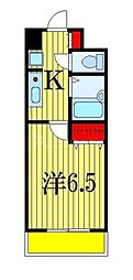 パルコート海神 1Kの間取図画像