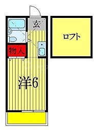 ロイヤルパーム 1Kの間取図画像