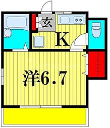 ハイツ石井 1Kの間取図画像