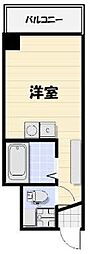 シティークレスト船橋 ワンルームの間取図画像