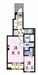 グランテラスＢ 1階2Kの間取り