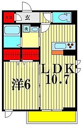 プランドール蒲生南町I 3階1LDKの間取り