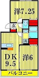 ピアニィ・レイディクス 2階2DKの間取り