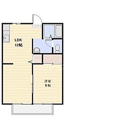 ホワイトハイツ 1階1LDKの間取り