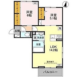 Luna 2LDKの間取図画像