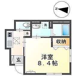 Gran Luce(グランルーチェ) 1Kの間取図画像