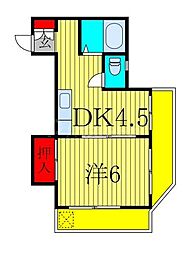 アビタシオン稲荷 1DKの間取図画像