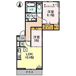 プルミエール 2LDKの間取図画像