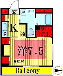 リブリ・グレーシア 1Kの間取図画像
