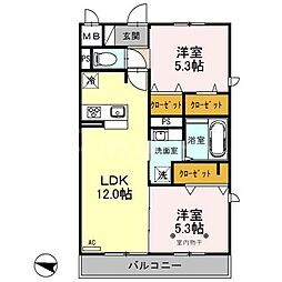 エンリッチ 2LDKの間取図画像
