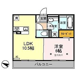ロイジェントパークス草加手代B 1LDKの間取図画像