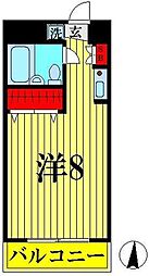 シャルマン高砂2 ワンルームの間取図画像
