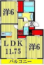 レイク南風 2LDKの間取図画像