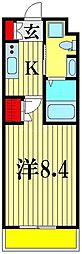 ジェノヴィア八潮 1Kの間取図画像