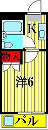 ソレイユ5 1Kの間取図画像