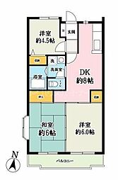 ルミエール南越谷 3DKの間取図画像