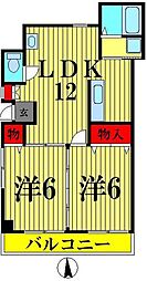 コーポのぞみ 2LDKの間取図画像