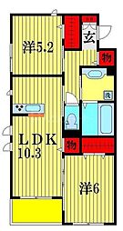 sophia 2LDKの間取図画像