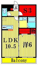 ラカンパネラA 1SLDKの間取図画像