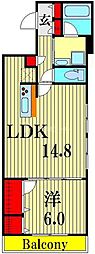 ブランソワ 1LDKの間取図画像