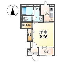 オリーブテラス 1Kの間取図画像