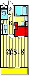 サンライズ蒲生 1Kの間取図画像